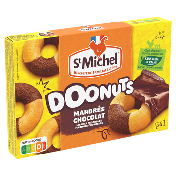 Doonuts marbrés chocolat, SAINT MICHEL, paquet, 180g