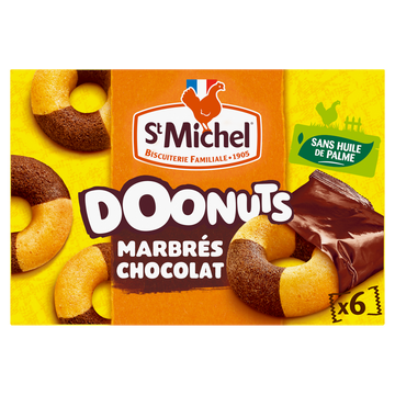 Gâteaux Donuts marbrés chocolat - ST MICHEL - x6 - 180g