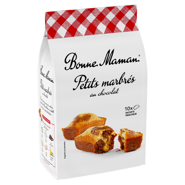 Gâteaux Petits marbrés au chocolat BONNE MAMAN -  x10 sachets - Le paquet de 300g
