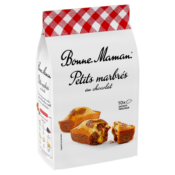 Gâteaux Petits marbrés au chocolat BONNE MAMAN -  x10 sachets - Le paquet de 300g