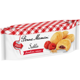 Biscuits Sablés au sésame et à la framboise, BONNE MAMAN, paquet de 150g