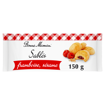 Biscuits sablés framboise sésame - BONNE MAMAN - x14 - 150g