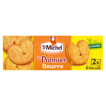 Biscuits Le Palmier au beurre - ST MICHEL - 2x6 biscuits - 87g
