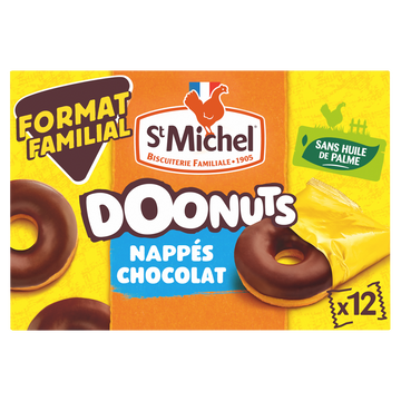 Gâteaux Donuts nappés chocolat - ST MICHEL - x12 - 360g
