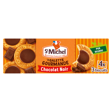 Galettes nappées chocolat - ST MICHEL - 4x3 biscuits - 121g