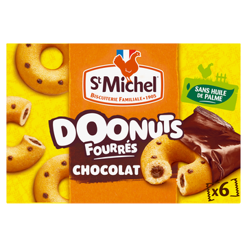Gâteaux Donuts fourrés chocolat - ST MICHEL - x6 - 180g