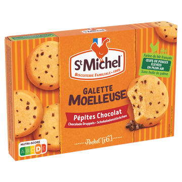 Biscuits Galettes moelleuse pépites chocolat ST MICHEL 180g