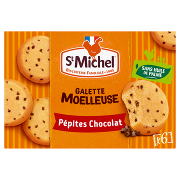 Galettes Moelleuses pépites chocolat - ST MICHEL - x6 - 180g