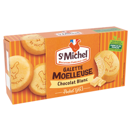 Biscuits Galettes moelleuse nappée au chocolat blanc ST MICHEL 180g