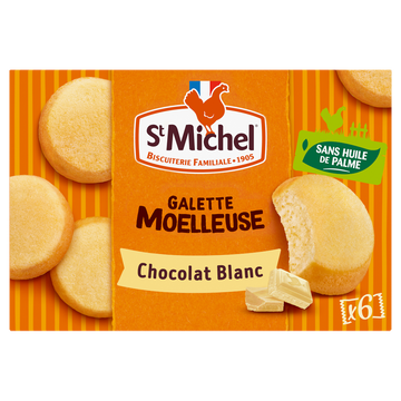 Galettes Moelleuses chocolat blanc - ST MICHEL - x6 - 180g