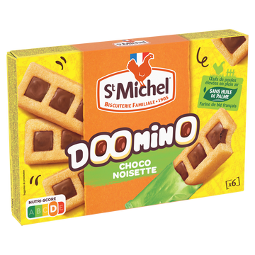 Gâteau avec nappage chocolat poudre et noisette doomino ST MICHEL 180g