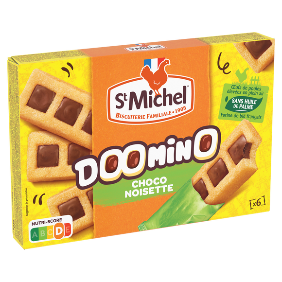 Gâteau avec nappage chocolat poudre et noisette doomino ST MICHEL 180g