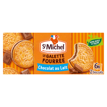 Galettes fourrées chocolat au lait - ST MICHEL - 6x2 biscuits - 240g