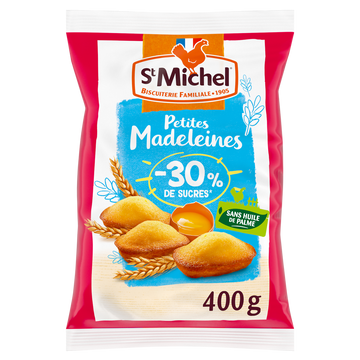 Madeleines moins 30% sucre natures - ST MICHEL - 400g