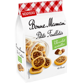 Biscuits petits feuilletés fourrés chocolat, BONNE MAMAN, 250g
