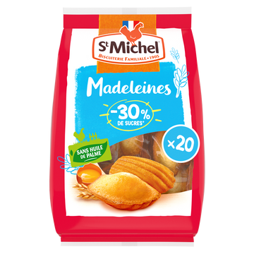 Madeleines Moins 30% sucre natures - ST MICHEL - x20 - 500g