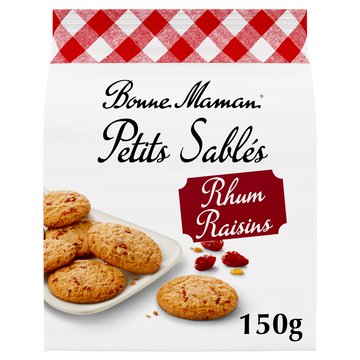 Petits sablés rhum raisins BONNE MAMAN sachet 150g
