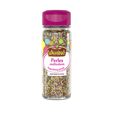 Perles en sucre muticolores VAHINE, pot en verre 80g