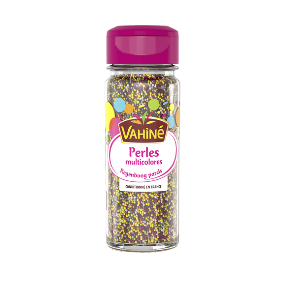 Perles en sucre muticolores VAHINE, pot en verre 80g