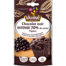 Pépites chocolat noir intense 70% cacao, VAHINE, sachet 100g