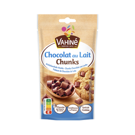 Pépites chocolat lait chunks, VAHINE, sachet 100g