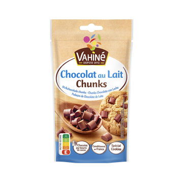 Pépites chocolat lait chunks, VAHINE, sachet 100g