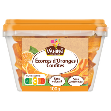 Ecorces d'oranges confites VAHINE, boîte 100g
