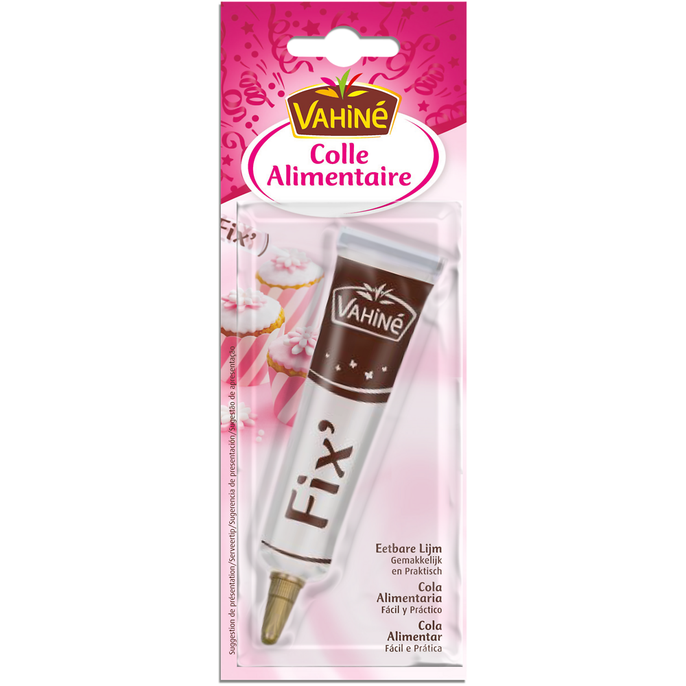 Colle alimentaire sirop de glucose déco fix VAHINE, tube de 23g