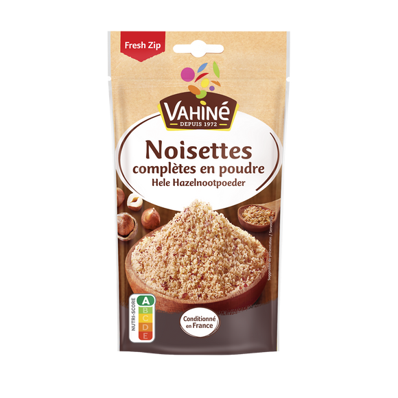 Noisettes complètes décortiquées en poudre brute VAHINE, 100g