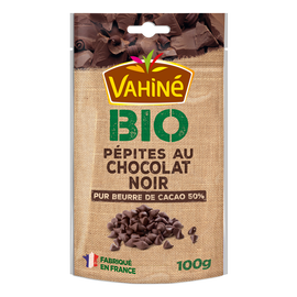 Pépites de chocolat noir bio VAHINE, 100g
