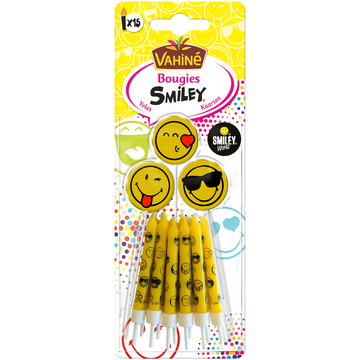 Bougies d'anniversaire smiley VAHINE