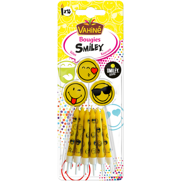 Bougies d'anniversaire smiley VAHINE