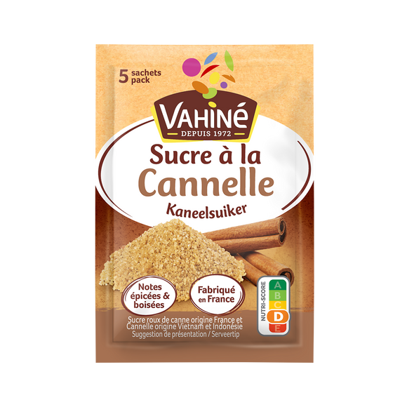 Sucre arômatisé à la cannelle VAHINE, 10 sachets, 75g