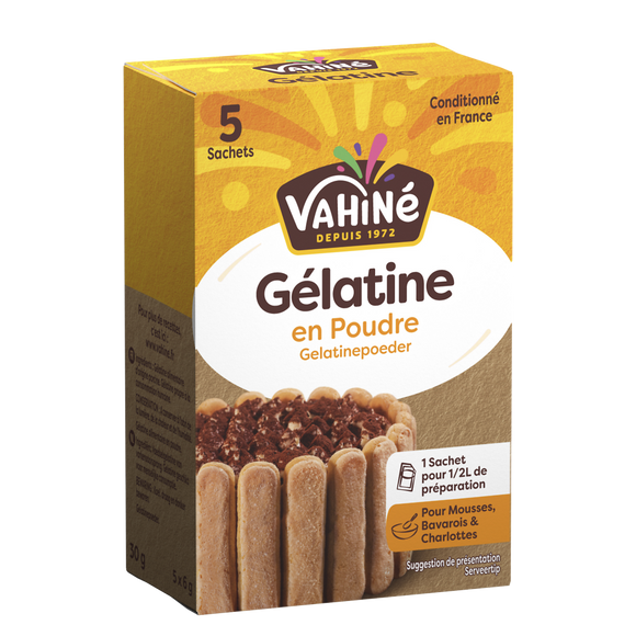 Gélatine poudre etui VAHINE 5 sachets 30g