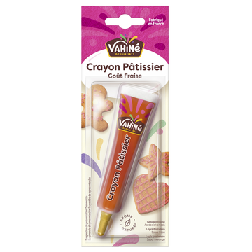 Crayon pâtissier rose fraise paillettes VAHINE paquet 25g