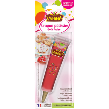 Crayon pâtissier rose fraise paillettes VAHINE paquet 25g