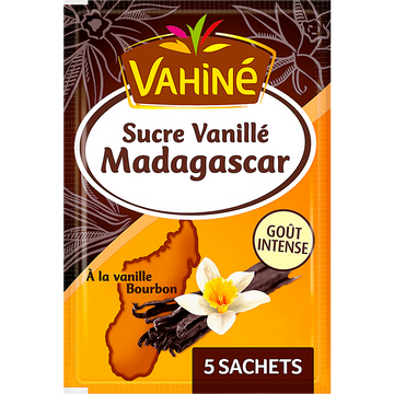 Sucre à la vanille de Madagascar VAHINE, 5 sachets, 37,5g