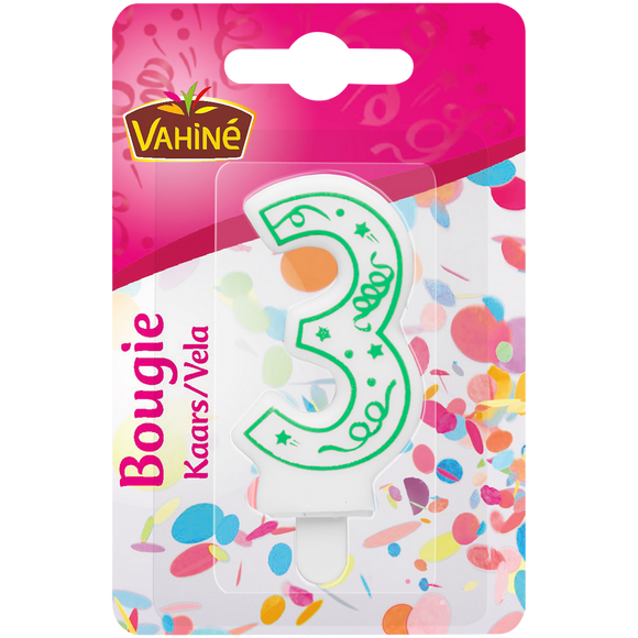 Bougies d'anniversaire chiffre n°3 VAHINE
