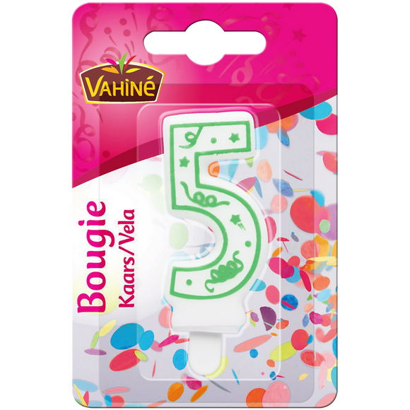 Bougies d'anniversaire chiffre n°5 VAHINE