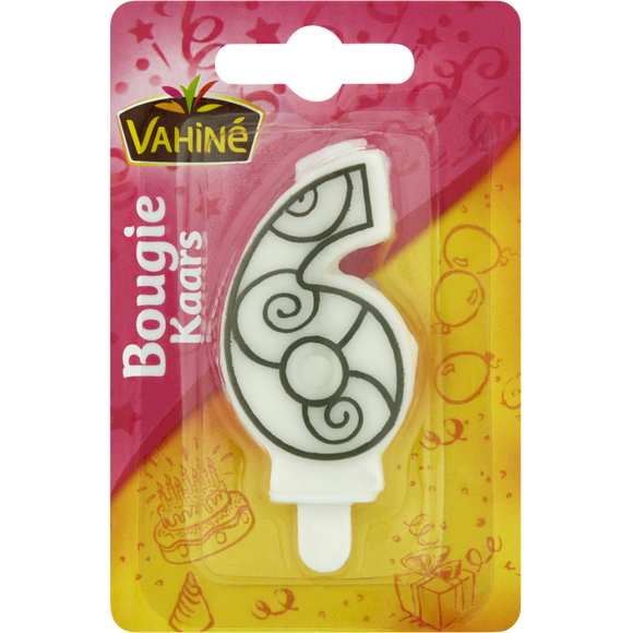 Bougies d'anniversaire chiffre n°6 VAHINE