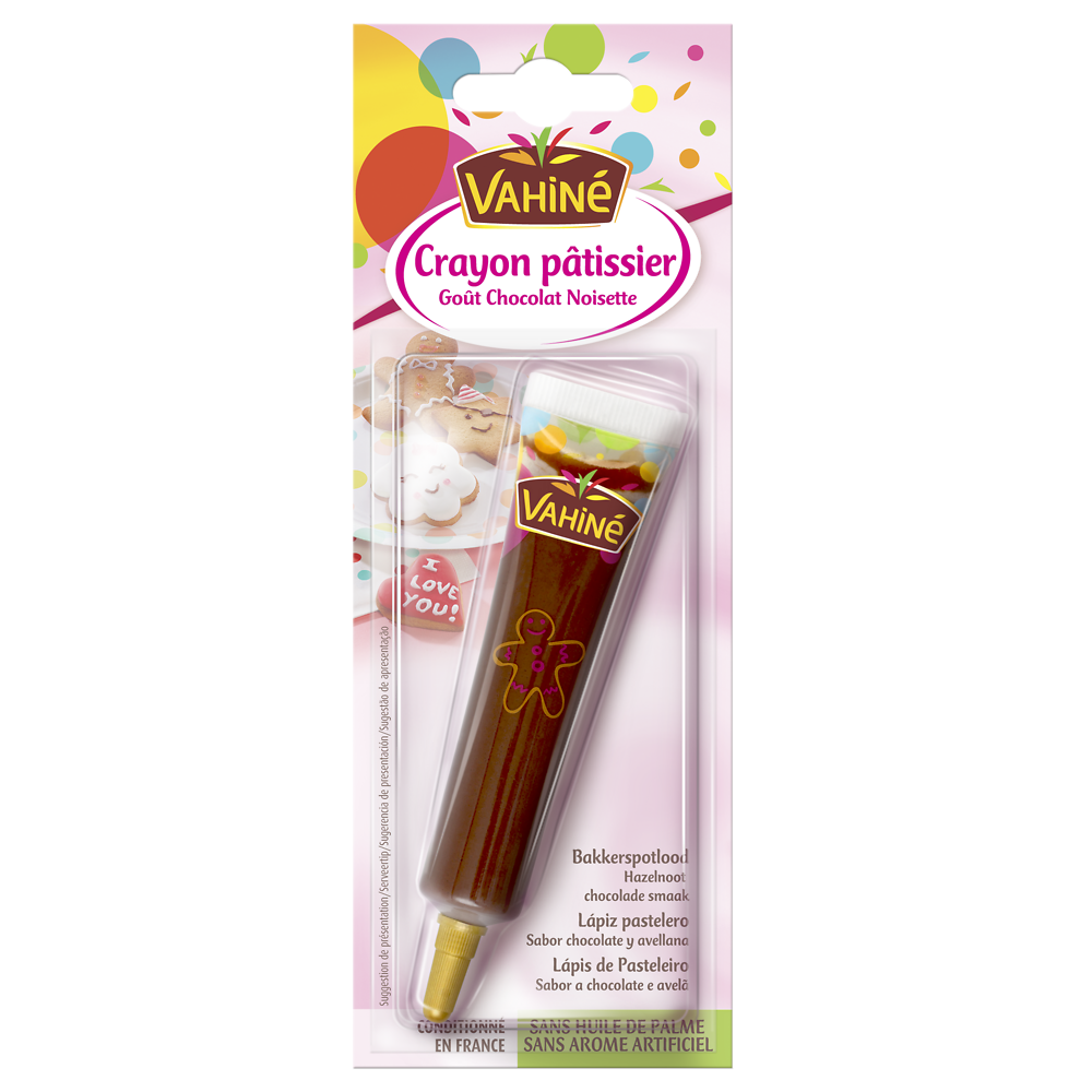 Crayon pâtissier goût chocolat et noisette VAHINE, 23g