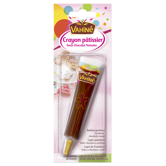 Crayon pâtissier goût chocolat et noisette VAHINE, 23g