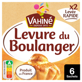 Levure de boulangerie super active VAHINE, 6 sachets, 28g