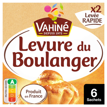 Levure de boulangerie super active VAHINE, 6 sachets, 28g