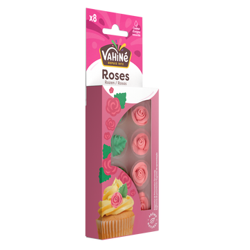 Décors roses & feuilles en sucre VAHINE, 20g