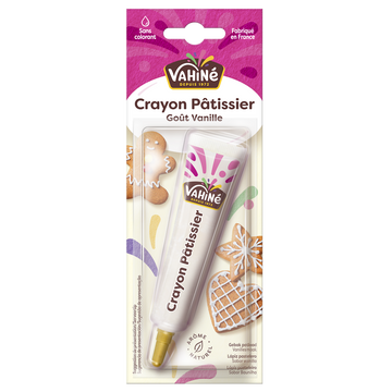 Crayon pâtissier blanc paillettes VAHINE, paquet de 25g