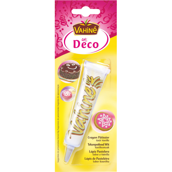 Crayon pâtissier blanc paillettes VAHINE, paquet de 25g
