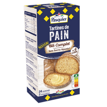 Tartines de pain blé complet sans sucres ajoutés PASQUIER x24 tranches240g