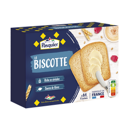 Biscottes au froment PASQUIER, 64 tranches soit 600g