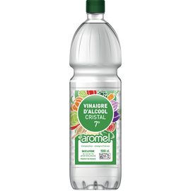 Vinaigre cristal AROMEL, 7°, bouteille de 1l